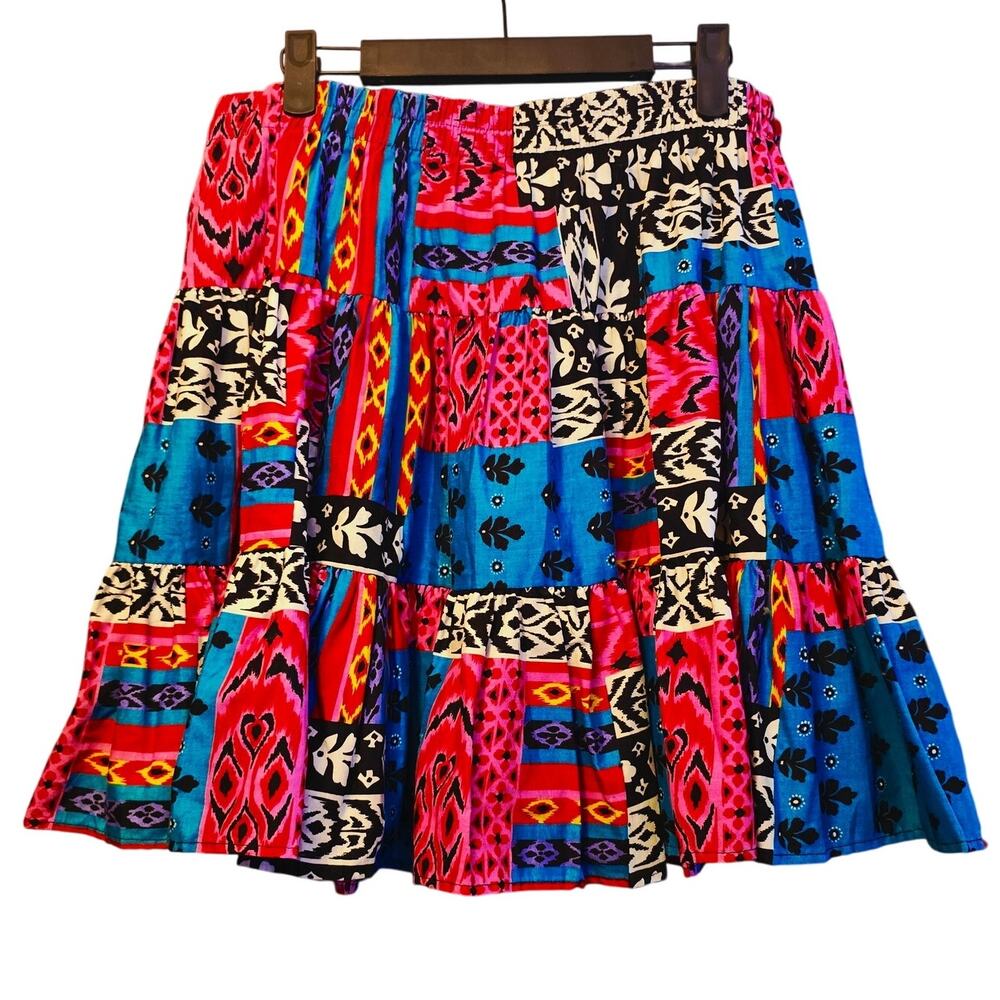 Vintage Kayo funky print patchwork circle skirt size large